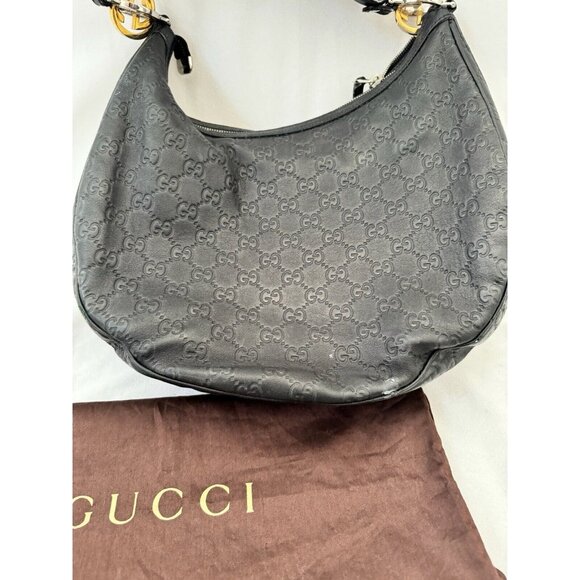 Gucci Guccissima Hobo GG Leather Twins Medium Shoulder Bag Brown - Picture 3 of 16